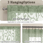 Furman Cafe Curtains 36 Inch Length 2 Panels Set, Elegant Geometric Jacquard - Image 4