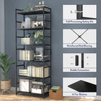 NUMENN 6 Tier Bookshelf, Tall Bookcase Shelf Storage Organizer, Modern Book - Image 6