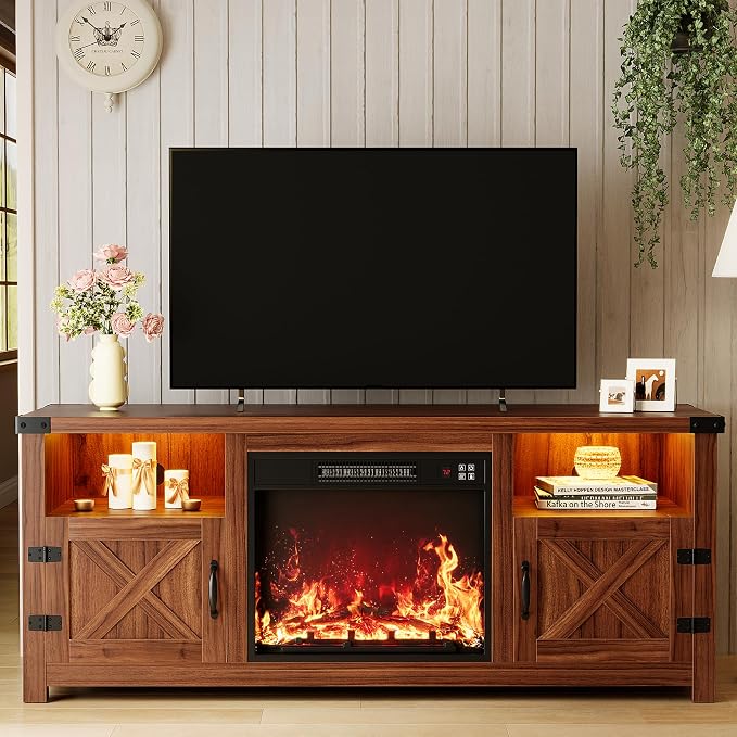 YESHOMY LED Fireplace TV Stand by SearchallYESHOMY