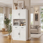 HOSTACK 71“ Tall Kitchen Pantry Storage Cabinet, Modern Kitchen Hutch Bar - Image 6