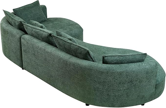 124.8'' Curved Sofa Couch with Chaise Lounge - Image 6