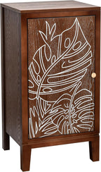 eHemco Tropical Monstera Door Accent End Table, Modern Retro Style, 16.5 x 14 x by eHemco