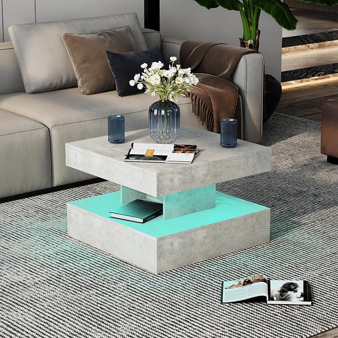 HedoAjim Small Grey Led Coffee Table - Image 7