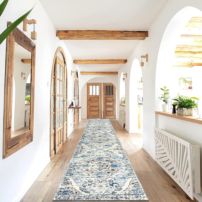 HEBE Hallway Runner Rug 2'x10', Washable Non Slip Kitchen Rug Runner | Soft - Image 7