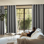 NICETOWN Grey Faux Linen Full Shade Panels - Image 8