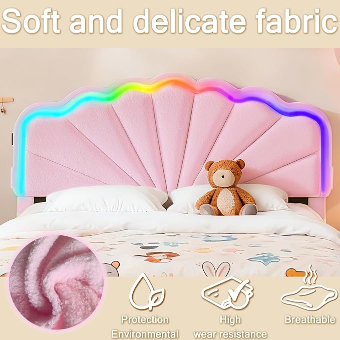Full Upholstered Bed with 2 Drawers, Charging Station and LED Lighting - Image 5