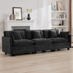 111'' Sectional Cloud Deep Seat Couch, Modern Comfy Chenille Modular Sectional - Image 7