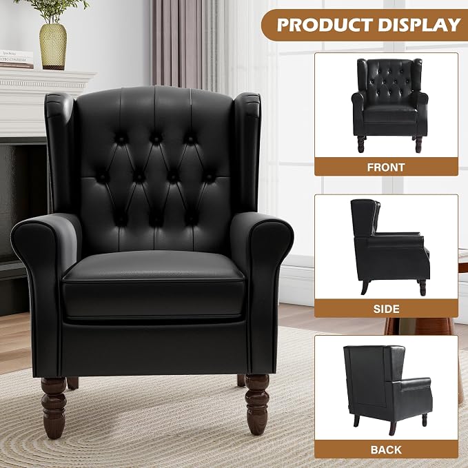 Mid-Century Modern Wingback Accent Chair - Image 3