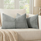 MIULEE Silver Grey Decorative Lumbar Throw Pillow Covers 12x20 Inch by MIULEE
