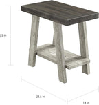 Roundhill Furniture Athens Contemporary Two-Tone Wood Shelf Side Table - Image 3