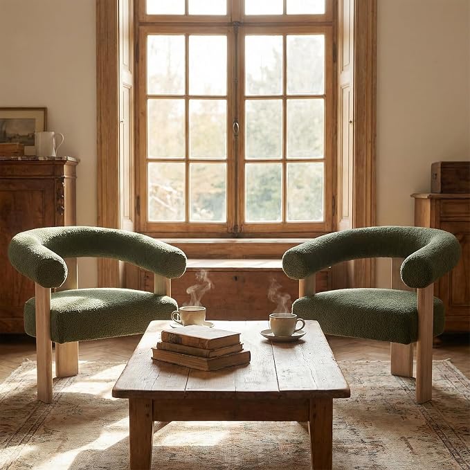 VKNOW Accent Chair Living Room Chairs Set of 2, Modern Upholstered Arm Chair - Image 8