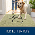 OLANLY Dog Door Mat for Muddy Paws 36x24, Paw Print Design Chenille Mud Mat | - Image 6