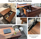 HAIOOU Lift Top Coffee Table, Mid Century Modern Coffee Table - Image 6