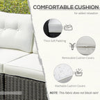 Outsunny 2 Piece Patio Wicker Corner Sofa Set, Outdoor PE Rattan Furniture - Image 5
