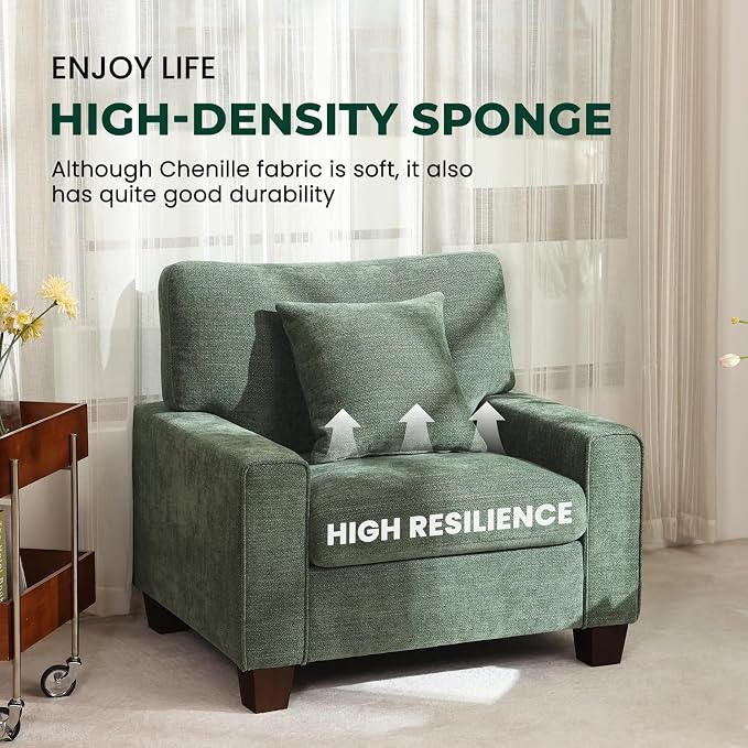 DOPEDIO Modern Living Room Sofa Set, 71.25" Chenille Loveseat - Image 7