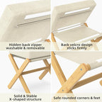 BAMBOOHOMIE Foldable Foot Stool Ottoman, Modern Foot Rest - Image 4