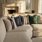 Set of 2 Leather Throw Pillow Covers Cotton Linen Decor Patchwork Pillow Cover - Image 6