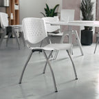 Flash Furniture HERCULES Series 880 lb. Capacity White Plastic Stack Chair - Image 2