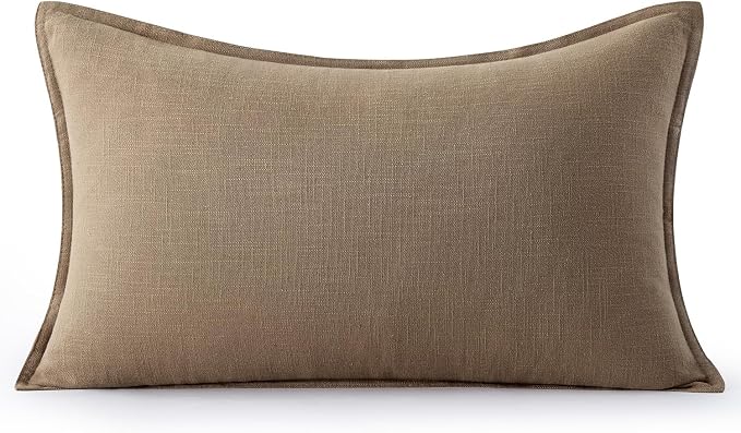 MIULEE Decorative Linen Lumbar Pillow Cover 12x20 Inch Khaki | Fall Autumn Boho - Image 7