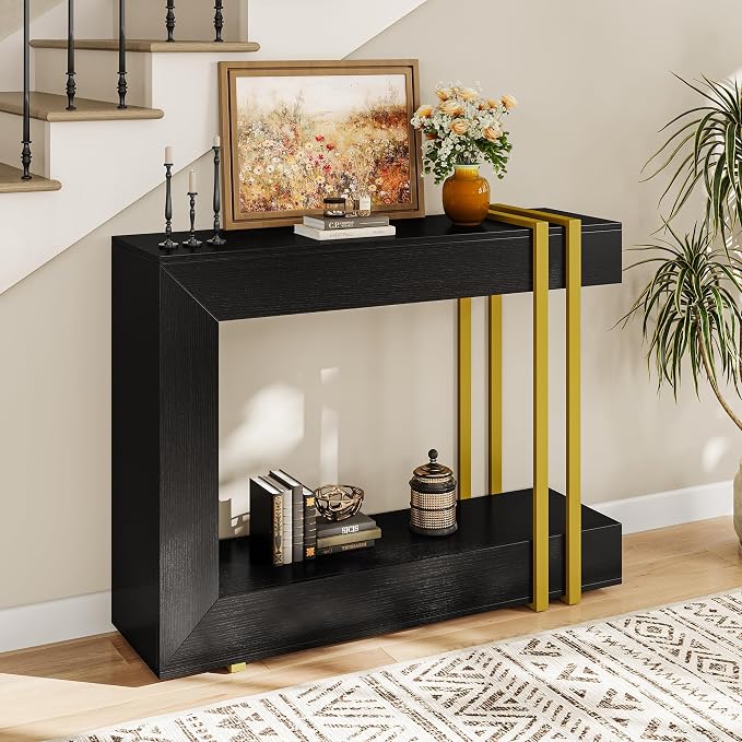 Einhomn 42.5" Console Table Behind Couch, 2-Tier Narrow Entryway Table - Image 4