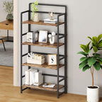No Assembly Folding Bookshelf, 4 Tiers Collapsible Book Shelf - Image 4