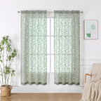 Furman Sage Green Semi Sheer Curtains 72 inches Long - Image 2