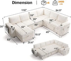 Vipbear 111" Modular Sectional Sleeper Sofa - Image 3