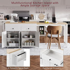 74.5 Inch Kitchen Island with Extendable Dining Table, Rolling Kitchen Island - Image 5