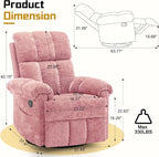 Korser Recliner Chair, Swivel Rocker Recliner Chair - Image 2