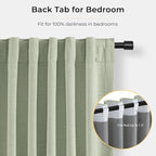 INOVADAY Sage Green Curtains 100% Blackout Curtains - Image 5