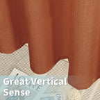 Terracotta Linen Curtains for Living Room 102 Inch Length 2 Panels | Rust Fall - Image 6