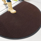 OLANLY Half Circle Front Door Mat 47x32, Waterproof Heavy-Duty Doormat | Brown by OLANLY