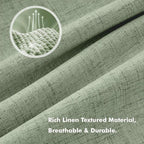 MIULEE 100% Blackout Linen Curtains 42 x 84 Inch Sage Green 2 Panels | Thermal - Image 3
