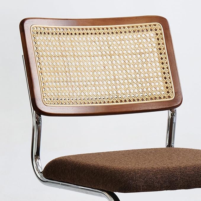 GrandNoor Rattan Dining Chairs Set, Wooden Mid Century Modern Dining Room Chairs - Image 5