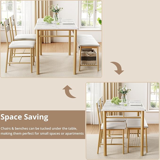 IRONCK Dining Table Set for 4, Kitchen Table - Image 6