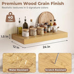 12 inch Deep Floating Shelves for Wall, 24 inch Wide Engineered Wood Wall - Image 2