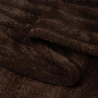 BEDELITE 3D Ribbed Dark Brown Fleece Throw Blanket - Image 9