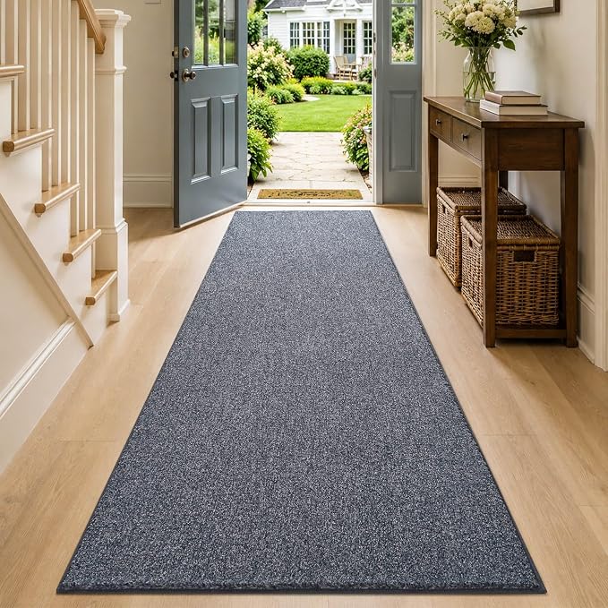 2x6 Grey Blue/White Runner Rug Washable Non-Slip - Image 2