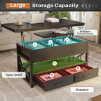 Itaar 40" Lift Top Coffee Table, 4 in 1 Coffee Tables - Image 3