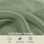 Sage Green Sheer Curtains 84 Inches Long 2 Panels Set - Image 4