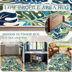 3x5 Monstera Entry Rug Washable Indoor Outdoor Mats - Image 5