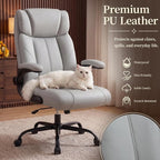 Office Chair, Leather Ergonomic Computer Desk Chair - Image 7