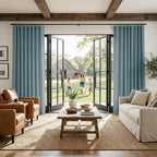 NICETOWN Skylark Blue Living Room Completely Shaded Linen Textured Draperies - Image 9
