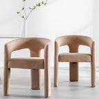 RIVOVA Modern Barrel Dining Chairs Set of 5, Velvet Upholstered Accent Side - Image 7