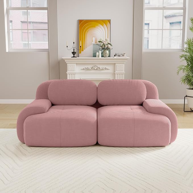 Boneless Sectional Couch, No Assembly Required, 81.8” Modular Cloud Sofa - Image 2