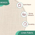 Besezx Linen Fabric Repair Tape, 3x79 Inch Self Adhesive Repair Patches - Image 3