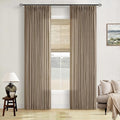 Latte Pinch Pleated Light Filtering Linen Curtains 84 Inch Length | Semi Sheer by Twodrapes