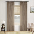 Tan Brown Light Filtering Linen Pleated Curtains by Twodrapes