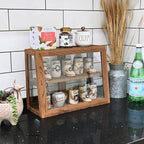 MOOCA Wood and Glass Display Case, Double Door - Image 6