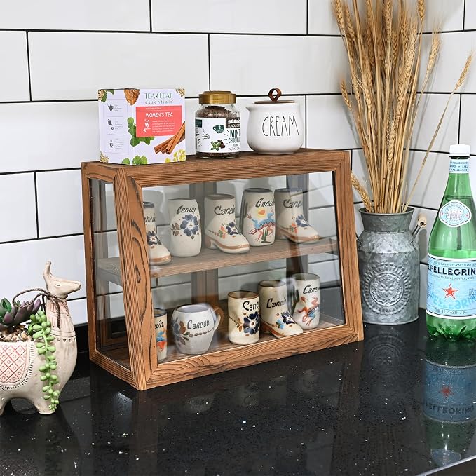 MOOCA Wood and Glass Display Case, Double Door - Image 6